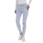 Blugi skinny cu rupturi - L.albastru dama