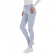 Blugi skinny cu rupturi - L.albastru dama