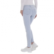 Blugi skinny cu rupturi - L.albastru dama