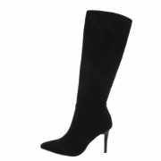 Cizme cu toc subtire - blacksuede dama