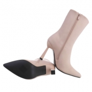 Botine toc subtire inalt - culoarea nude dama