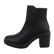 Botine cu toc gros - negru dama