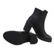 Botine cu toc gros - negru dama