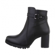 Botine cu toc gros - negru dama