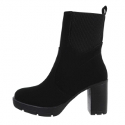 Botine toamna toc gros - negru dama