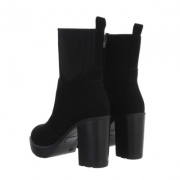 Botine toamna toc gros - negru dama