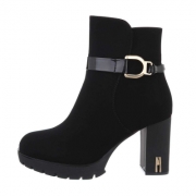 Botine cu toc gros - negru dama