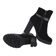 Botine cu toc gros - negru dama