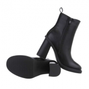 Botine cu toc gros inalt - negru dama