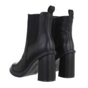 Botine cu toc gros inalt - negru dama