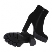 Botine cu toc gros inalt - negru dama