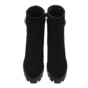 Botine cu toc gros inalt - negru dama