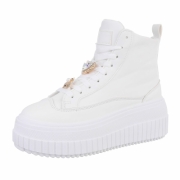 Sneakers inalti cu platforma - alb dama