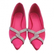 Balerini eleganti cu strasuri - roz fuchsia dama