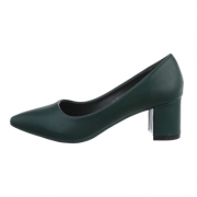 Pantofi toc mic gros - verde dama