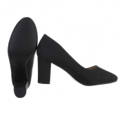 Pantofi eleganti cu toc gros - negru dama