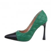 Pantofi cu toc inalt - verde dama