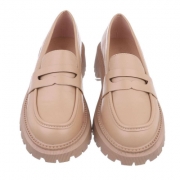 Pantofi oxford cu toc gros - kaki dama