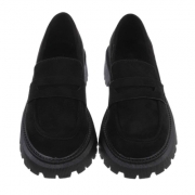 Pantofi office cu toc gros - negru dama