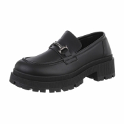 Pantofi Oxford cu talpa groasa - negru dama