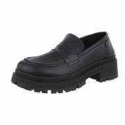 Pantofi Oxford cu talpa groasa - negru dama