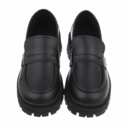 Pantofi Oxford cu talpa groasa - negru dama