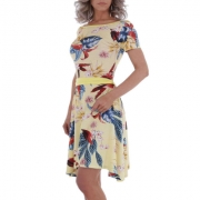 Rochie de vara imprimeu floral - galben dama