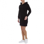 Rochie tip hanorac cu gluga - negru dama