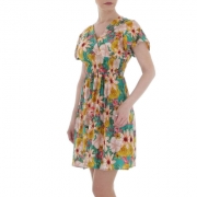 Rochie scurta cu impirmeu floral - verde dama