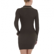 Rochie eleganta scurta material textil - Emma & Ashley   kaki dama