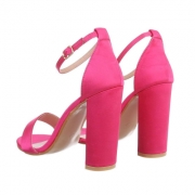 Sandale cu toc - roz fuchsia dama