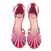 Pantofi ocazie cu toc cu strasuri - roz fuchsia dama