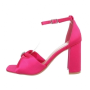 Sandale ocazie cu toc - roz fuchsia dama