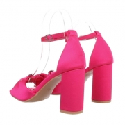 Sandale ocazie cu toc - roz fuchsia dama