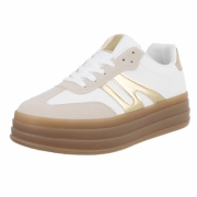 Sneakers josi - alb auriu dama