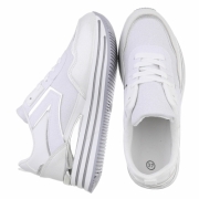 Sneakers cu talpa groasa - alb dama