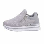 Sneakers cu strasuri - lt.gri dama