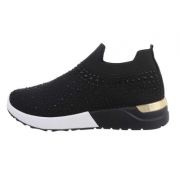 Sneakers cu strasuri - negru dama