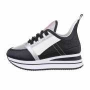 Sneakers cu platforma - negru dama