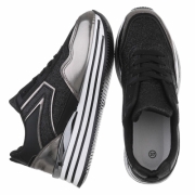 Sneakers cu talpa groasa - negru dama