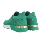 Sneakers cu strasuri - verde dama