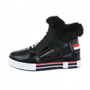 Sneakers cu blana - negru dama