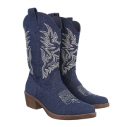 Ciocate western cu toc gros - & Cizme Biker - dblue dama