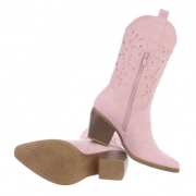 Ciocate western cu toc gros - & Cizme Biker - pinksuede dama