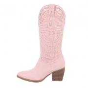 Cizme western cu toc gros - & Cizme Biker - pinksuede dama