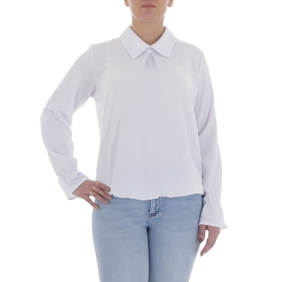 Bluza office maneca scurta - alb dama