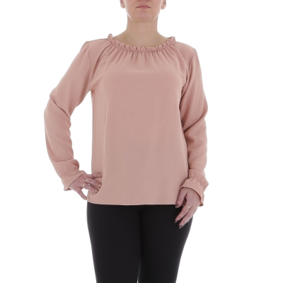 Bluza office maneca scurta - LT.roz pudrat dama