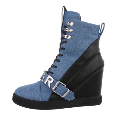 Botine cu platforma - blueblack dama