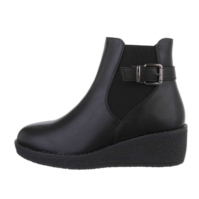 Botine cu platforma - negru dama