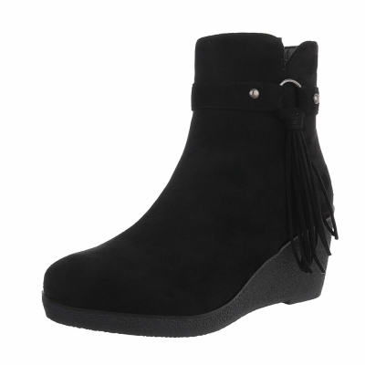 Botine elegante platforma - negru dama